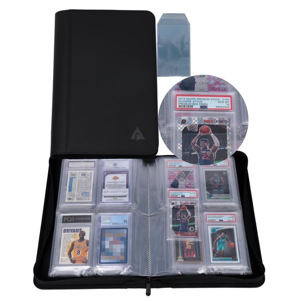 Rayvol PSA-Sized Slab Binder, Graded Card Binder fit 40 PSA Slabs Includes 40 PSA-Sized Sleeves, 4 Pockets Top Loading Graded Card Holder Storage Album