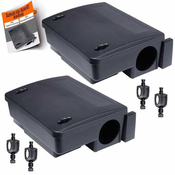 ORANGE DEAL 2X robuste Köderbox Ratten auch für Rattengift Extra Stark, Rattenfallen, Rattenabwehr, Rattenköder Box, Rattenfalle für Giftköder, Ratten Köderbox für Rattenköder, Rattenfalle Köder