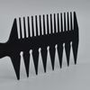Professional Men Hairdressing Hair Beard Comb, Wide Tooth Hairstyling Fork Comb Wet Pick Styling Comb for Home Salon Use Curly Oil Hair Styling, Black