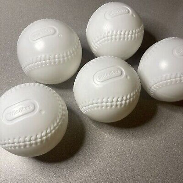 (5) Little Tikes Replacement Plastic Baseballs Toy Balls TBalls 4 Inch Lot of 5