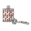 Leopard Print Lipsticks Stainless Steel 1oz Mini Flask Key Chain