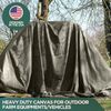 Heavy Duty Waterproof Canvas Tarp By CCS CHICAGO CANVAS & SUPPLY – Extra Durable Multipurpose Camping Tarp Cover With Rustproof Grommets For Industrial & Commercial Use, Olive Drab, 8 by 10 Feet