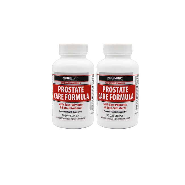 2 Bottles of HerbShop Prostate Health Saw Palmetto 450mg 60 Caps New Formula