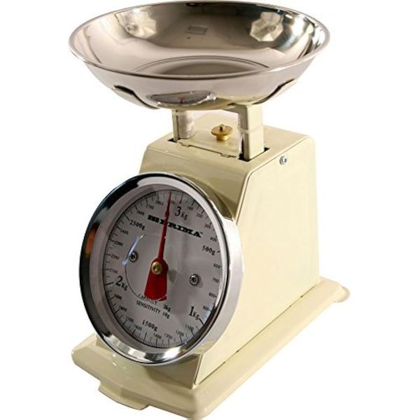 3kg Traditional Retro Mechanical Kitchen Weighing Scales (Cream)