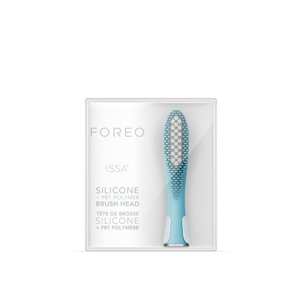 FOREO ISSA Hybrid Wave Brush Head, Medium Silicone & PBT Polymer Bristles, 6 Months Durable, Replaceable, Mint