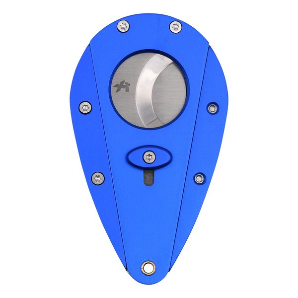 Xikar Xi1 Cigar Cutter, 440C Stainless Steel Blades with Rockwell HRC 57 Rating, 54 to 60 Ring Gauge, Double Guillotine Action, Blue