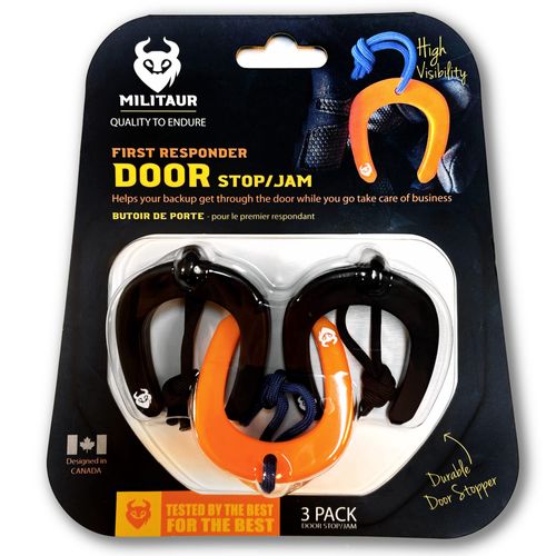 Militaur First Responder Door Stop. Stops Doors from Closing. Orange is Glow in The Dark. Police & EMS Door Jam. Firefighter Tools Door Wedge. Door Pinch Guard. Molle & PALS Compatible. (3 Pack)