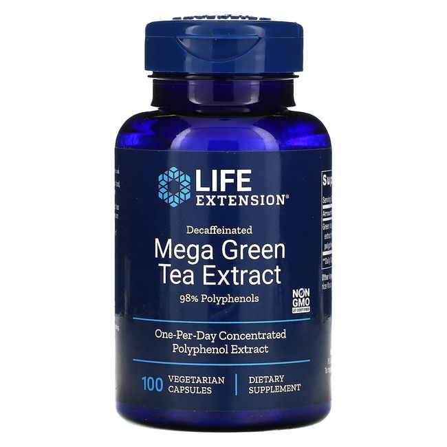 Life Extension - Mega Green Tea Extract (Decaffeinated) - 100 Vegetarian Capsules