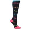 Nurse Mates Wide Calf Socks | 12-14 mmHg Compression | Up to 22" for Large Calf | Comfortable | 1 Pair | Black EKG