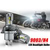 For Motorcycle H4 LED Hi/Lo Beam Front Light Bulb 6000K Bright Headlight 9003