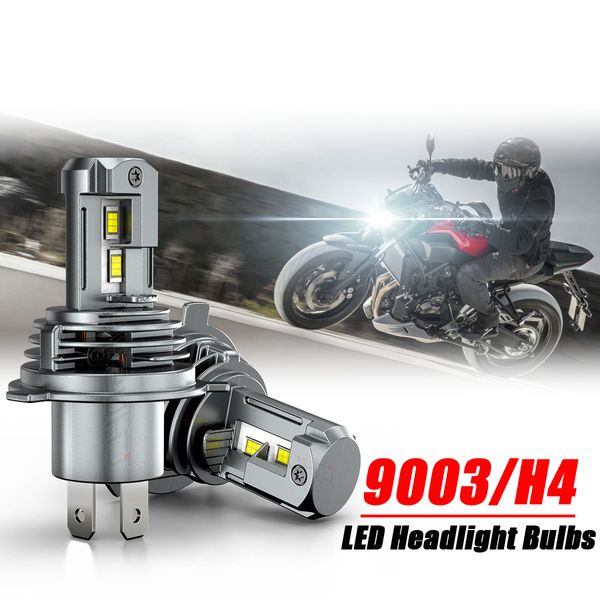 For Motorcycle H4 LED Hi/Lo Beam Front Light Bulb 6000K Bright Headlight 9003