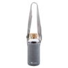 sunkey 50 Oz Glass Water Bottle Wide Mouth with Bamboo Lid Neoprene Sleeve