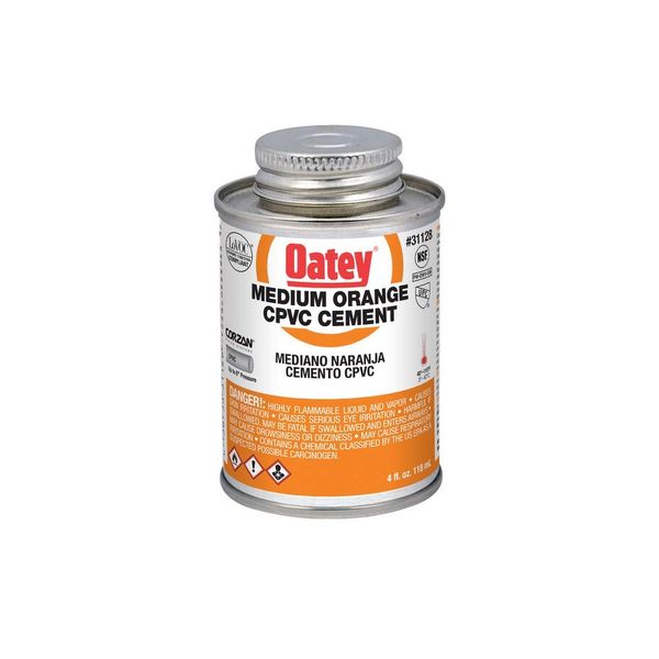 Oatey 31128 Cement, 4 oz, CPVC Orange