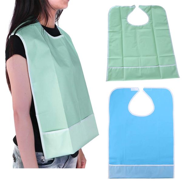 NUOLUX Waterproof Adult Bib Clothing Protector Elderly Disabled Aid Apron (Light Green)