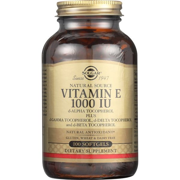 Solgar Vitamin E 1000 IU 100 Softgels d-Alpha Tocopherols & Mixed Tocopherols