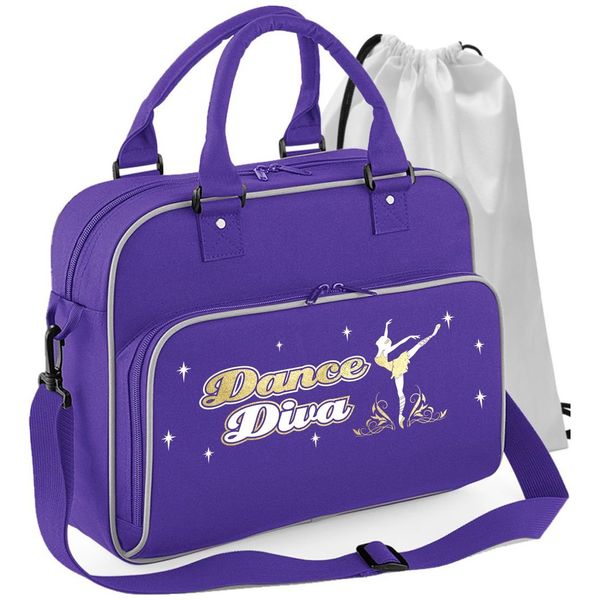 MusicaliTee Ballet Dancer - Dance Diva - PURPLE - DUO DANCE & Drawstring Shoe Bag