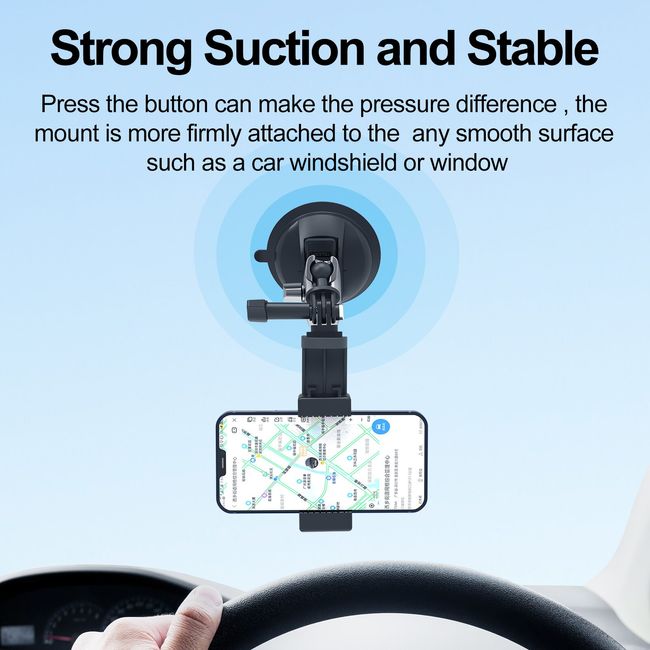 Action Camera Phone Holder for Car, Dashboard Car window Mount for GoPro 10  9 8 7 6 5 DJI Osmo Action 2 Insta360 One R X2 More