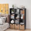 12 Cube Storage Organizer Open Shelf Bookcase with Removable Back Panels Black