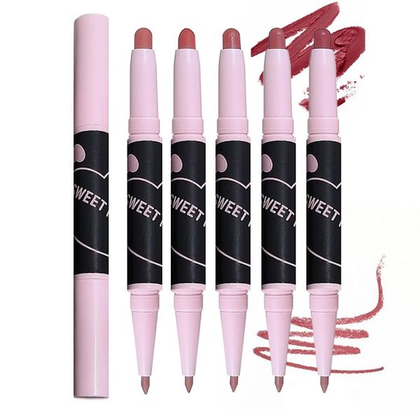SWEETMINT #03 Lip Pen, Non-Fall Lipstick, Lip Liner, Long Lasting, High Color, Double-Ended Model, Multi-functional, Matte, Glossy, Waterproof