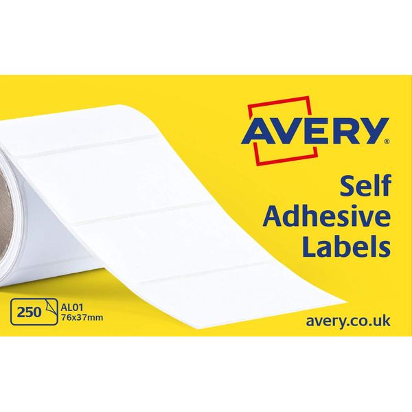 Avery Self Adhesive Address Mailing Labels on a Roll, 250 Per Roll, (AL01), White