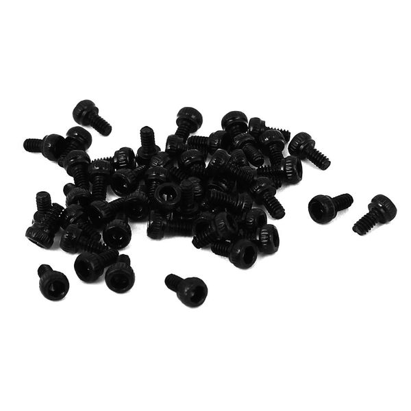 Sourcingmap M1.6 x 3mm Hex Bolt Socket Head Cap Machine Screws Fasteners Black 50 Pcs