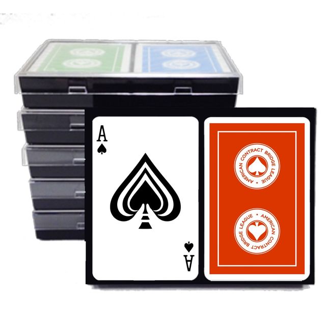 Baron Barclay ACBL (American Contract Bridge) Playing Cards - 6 Double Decks - Plastic Coated - Bridge Size