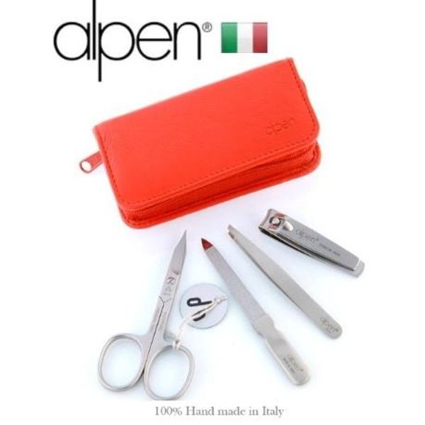 Italian imported luxury product Alpen Nail Care Set 6820R RED Stainless Steel