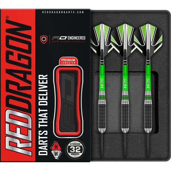 RED DRAGON Titan 2-32g Tungsten Darts Set with Flights and Stems