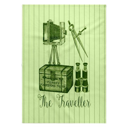 3dRose 22x30 Bath Hand Pool Towel - The Traveller- Vintage Trunk, Binoculars, Camera and Map Compasses Designs