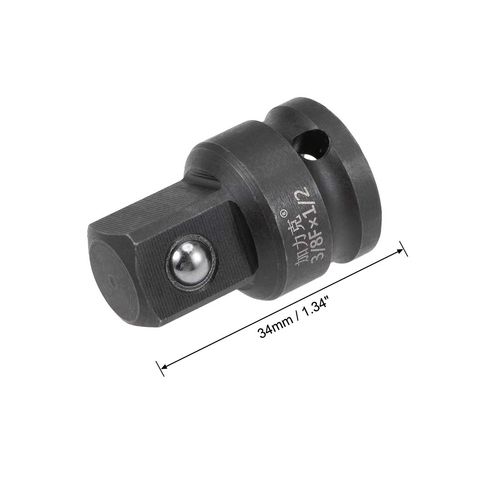sourcing map 3/8" Drive (Female) x 1/2" (Male) Impact Socket Adapter for Use with Impact Wrenches, Breaker Bars, Ratchets, CR-MO Steel