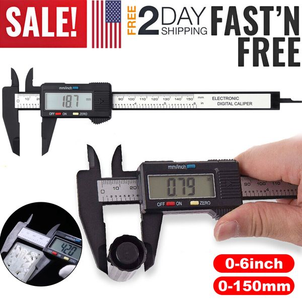 6" 150mm Digital Caliper Micrometer LCD Gauge Vernier Electronic Measuring Ruler