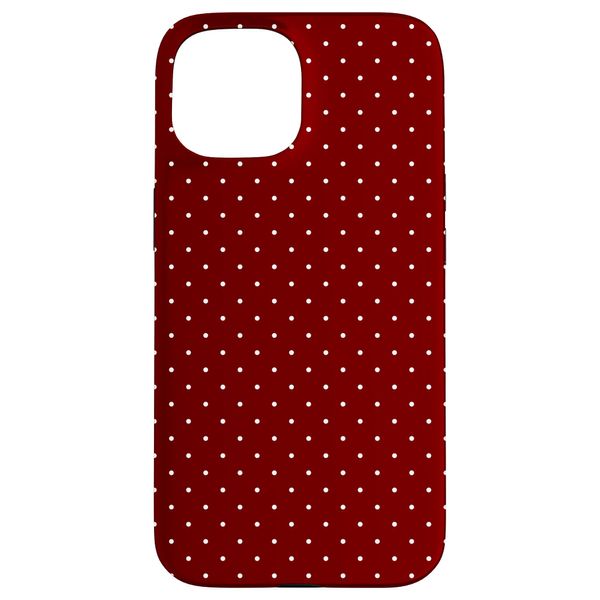 iPhone 15 Tiny Polka Dot Rockabilly Cute Burgundy Red Polkadot Case