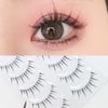 Musegetes False Eyelashes 4D False Eyelashes Natural False Eyelashes Ultra Lightweight Soft Handmade False Eyelashes Cluster Transparent Axis 5 Pairs H22T