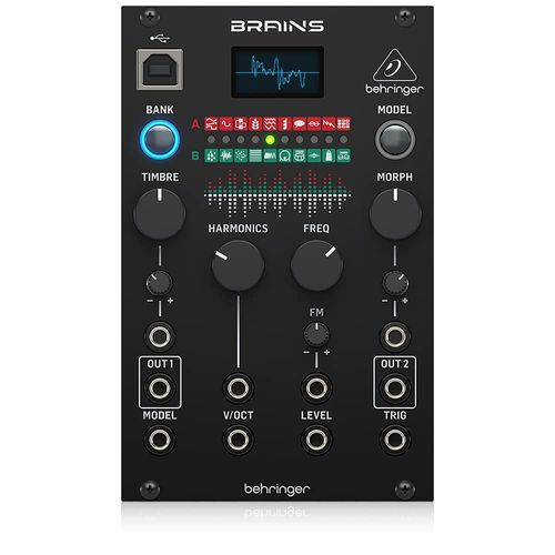 Bellinger Behringer Euro Rack Module Oscillator Multi-Engine Oscillator with OLED Display USB Update 96kHz Sound 10 Synth Sounds 10 Percussion/Noise Sounds BRAINS Black
