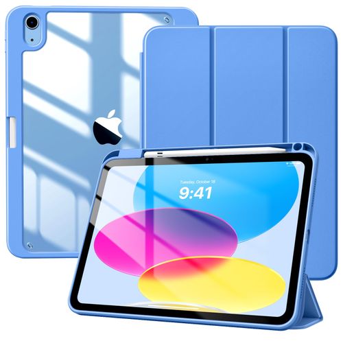 TiMOVO Case for iPad (A16) 11th Generation 11 Inch 2025, iPad 10th Generation Case 10.9 Inch 2022 with Pencil Holder,Slim Protective Cover with Clear Back Shell,Auto Wake/Sleep, Blue