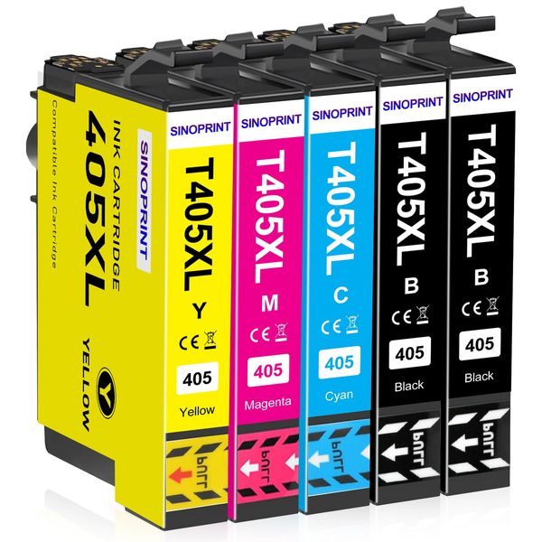 SINOPRINT 405XL Ink Cartridges Compatible with Epson 405 XL 405XL Ink for Epson WF-4830 Ink Cartridges Epson WorkForce Pro WF-4830 WF-7840 WF-4820 WF-3820 WF-3825 WF-7830 WF4830 WF3820 WF7830 WF7840