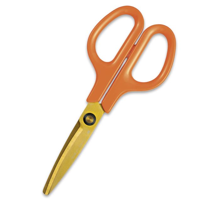 Plus Kitchen Shears Fit Cut Curved Washable Titanium, Carrot Orange 35-204