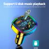 Bluetooth5.0 FM Transmitter Car Adapter PD18W+2 USB Charger Adapter LED & U Disk