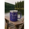 Personalized 15oz Powder Coated Mug with Lid Custom Engraved (Teal)