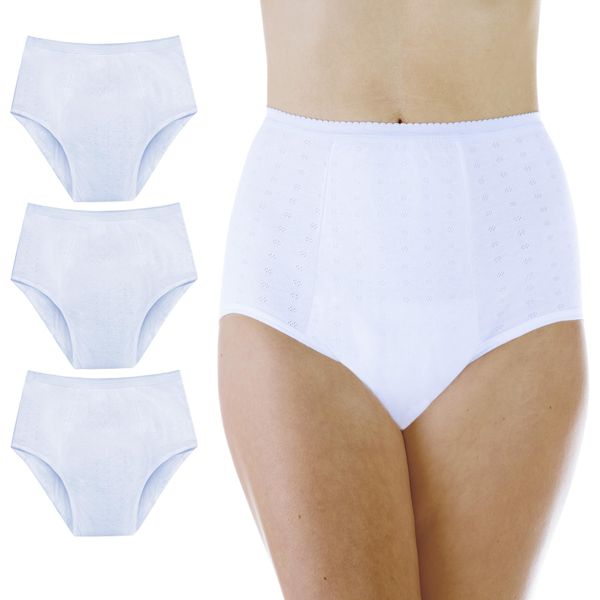 Wearever (3-Pack) Women's Maximum Absorbency Reusable Bladder Control Panties White 5XL (Fits Hip: 55-57")