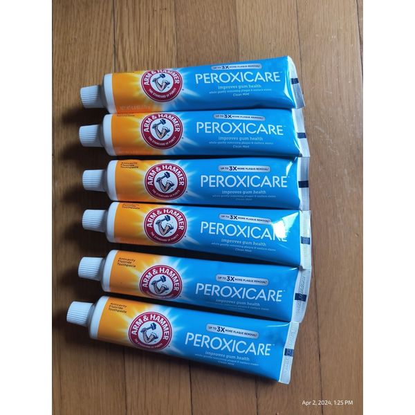 6X Arm & Hammer Peroxicare Toothpaste Clean Mint Flavor Improves Gum Health 6 Oz