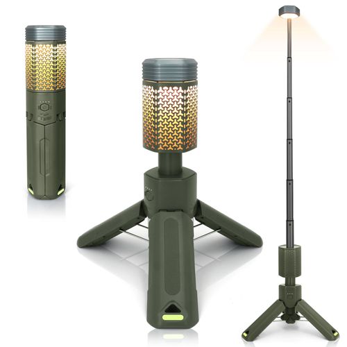 Telescopic Camping Lights,Portable Camping Lantern with Storage Bag,10500mAh Rechargeable Outdoor Adventure Emergency Light,Waterproof LED Work Lights with Magnetic (Light Green)