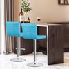 Two Pieces Height Adjustable Indoor Bart Stool 360 Rotation Metal Frame, Blue