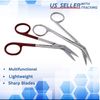 2x Micro IRIS ANGLED Scissors Derma Dental Surgery Tissue Sharp First Aid Tools
