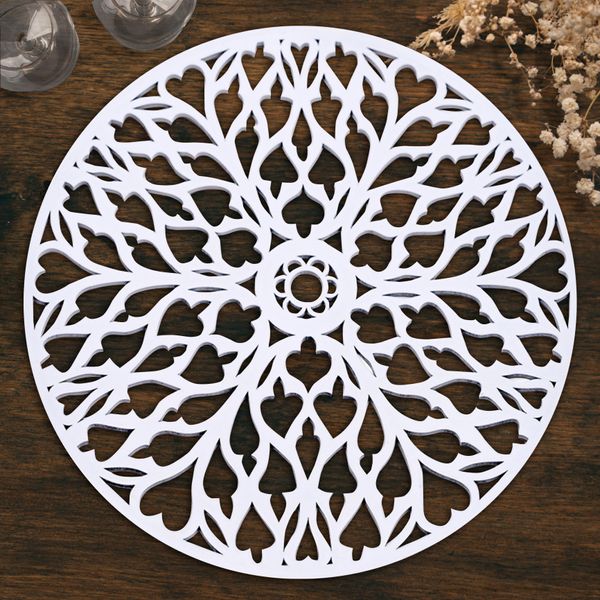 White Wooden Trivet Placemats for Dining Table - Set of 4