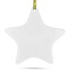 4.3-Inch Ceramic White Star Christmas Ornament
