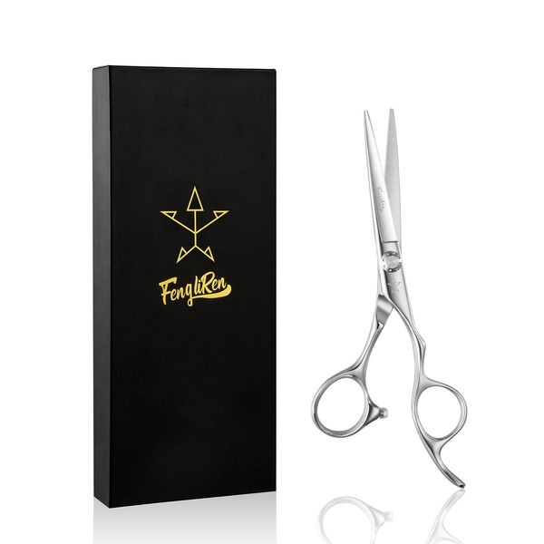 Fengliren High-end Professional Extremely Very Sharp Barber Hair Cutting Scissors Hairdresser Shears For Hair 5.5 Inch Haircut Scissor Made Of Stainless Steel Alloy For Hairdressing Salon and Home Use