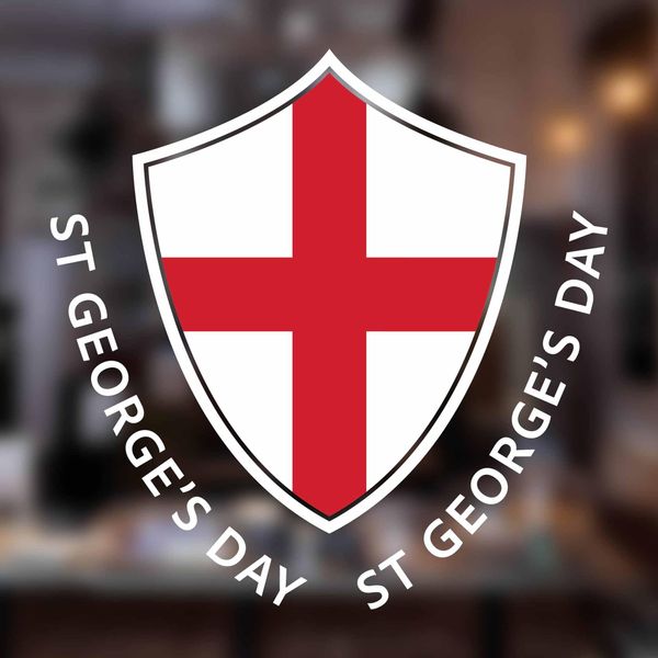 St Georges Day Decorations Window Sticker - St George Shield Car Window Sticker