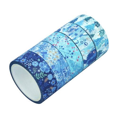 YUBBAEX 10 Rolls Four Seasons Masking Tape Set Winter Snowflake Blue Snowflake Washi Tape Art DIY Craft Valet Journal Supplies Planner Scrapbooking Card (Winter Beauty)