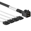 10Gtek Mini SAS 6G Internal HD SFF-8643 to 4X SATA 7pin Hard Disk Data Server Raid Cable, 0.5 Meter